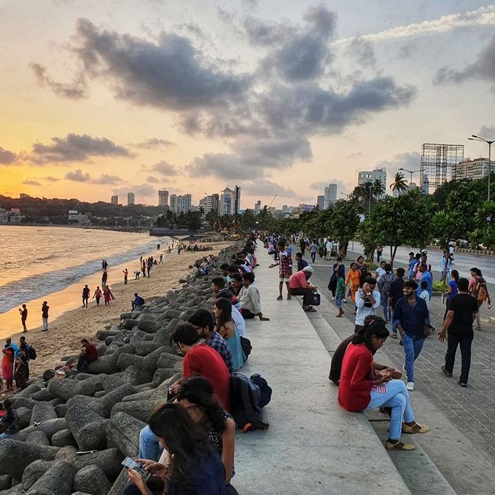 People at Marine Drive