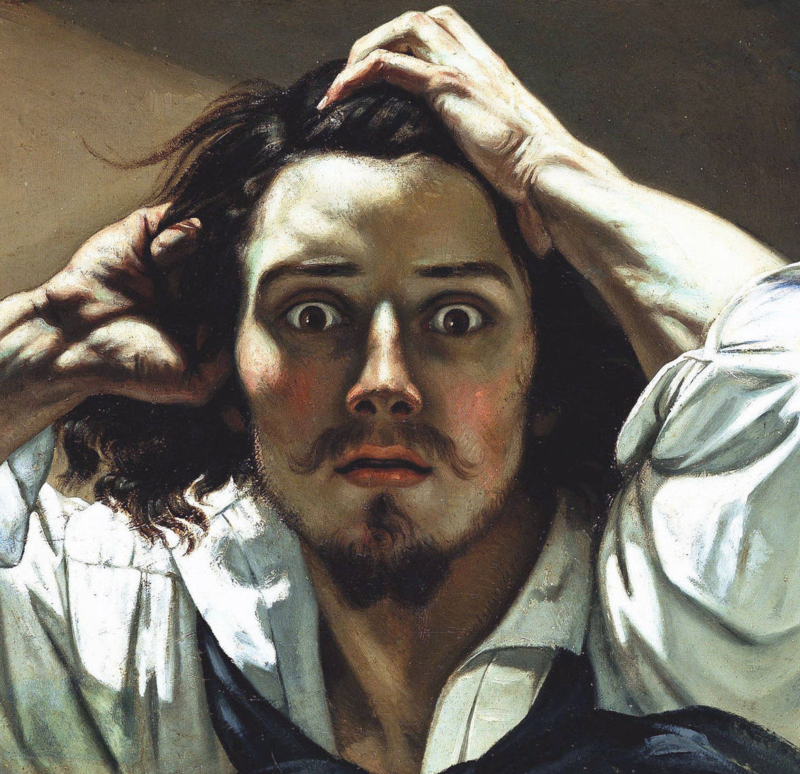Self portrait painting of Gustave Courbet.